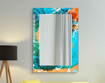 Decoración de pared de espejo, Espejo para baño, Espejo de pasillo de entrada, Decoración de lujo para el hogar, Espejo de sala de estar, Espejo decorativo sobre vidrio templado
