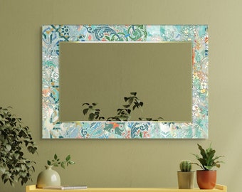 Decoración de pared de espejo, Espejo para baño, Espejo de pasillo de entrada, Decoración de lujo para el hogar, Espejo de sala de estar, Espejo decorativo sobre vidrio templado