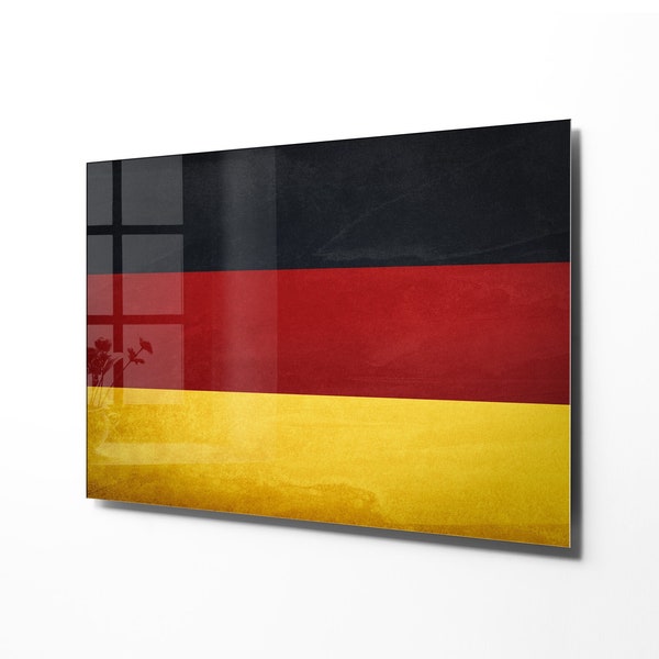 German Flag  Tempered Glass Wall Art, German Decor, Wandkunst, Geschenke für Männer, Housewarming Gift, Geschenke Muttertag, Deutsche Flagge