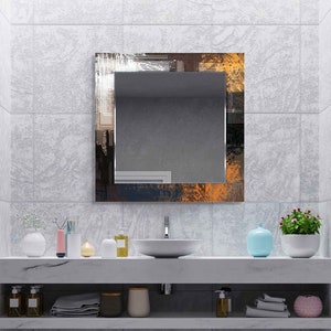 Aesthetic Mirror for Bathroom, Entryway Hallway Mirror, Luxury Home Decor, Living Room Mirror, Decorative Mirror on Tempered Glass
