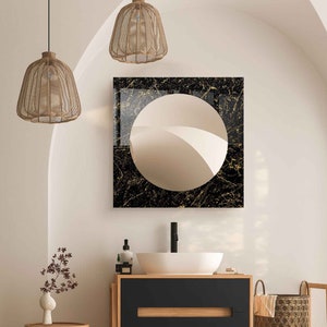Aesthetic Mirror for Bathroom, Entryway Hallway Mirror, Luxury Home Decor, Living Room Mirror, Decorative Mirror on Tempered Glass