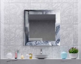 Tempered Glass Printed Mirror, Modern Home Decor, 24x24/27.5x27.5