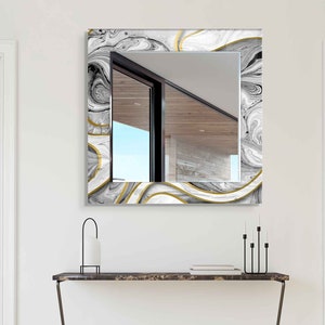 Mirror Wall Decor, Mirror for Bathroom, Entryway Hallway Mirror, Luxury Home Decor, Living Room Mirror, Decorative Mirror on Tempered Glass