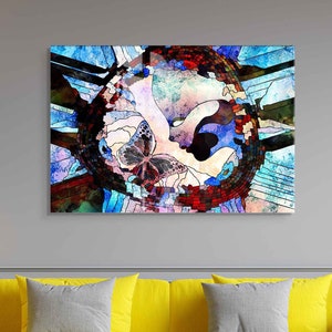 Tempered Glass Wall Art, Wall Decor, Home Decor, Wall Hanging, Abstract Wall Art, Large Wall Art, Glass Painting Decor