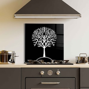 Dosseret de cuisine, Couvercle arrière de cuisinière, Dosseret de poêle en verre trempé, Décor de cuisine, Couvercle de cuisinière, Cadeau de pendaison de crémaillère, Planche à découper