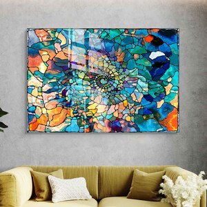 Tempered Glass Wall Art, Wall Decor, Home Decor, Wall Hanging, Abstract Wall Art, Large Wall Art, Glass Painting Decor