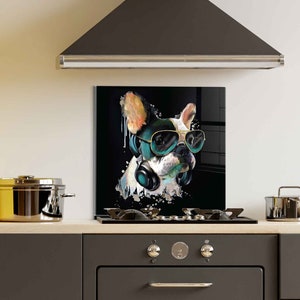 Dosseret de cuisine, Couvercle arrière de cuisinière, Dosseret de poêle en verre trempé, Décor de cuisine, Couvercle de cuisinière, Cadeau de pendaison de crémaillère, Planche à découper