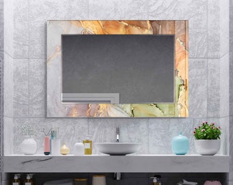 Abstrakter Spiegel aus gehärtetem Glas, modernes Luxuswohndekor