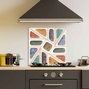 Dosseret de cuisine, Couvercle arrière de cuisinière, Dosseret de poêle en verre trempé, Décor de cuisine, Couvercle de cuisinière, Cadeau de pendaison de crémaillère, Planche à découper