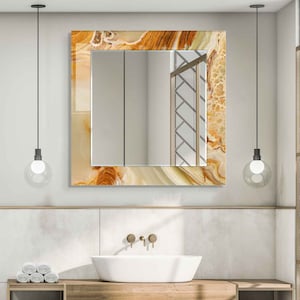 Aesthetic Mirror for Bathroom, Entryway Hallway Mirror, Luxury Home Decor, Living Room Mirror, Decorative Mirror on Tempered Glass