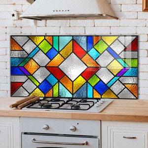 Dosseret de cuisine, Cache arrière de cuisinière, Dosseret de poêle en verre trempé, Décoration de cuisine, Cache supérieur de cuisinière, Accessoires de cuisine, Planche à découper