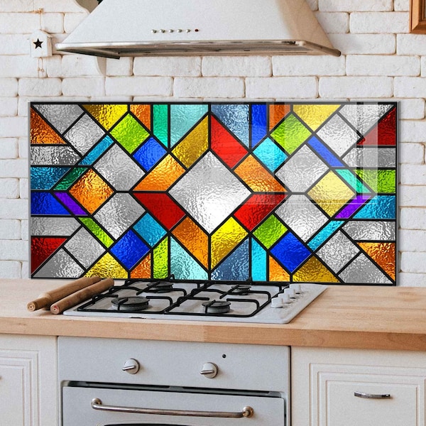 Kitchen Backsplash, Stove Back Cover, Tempered Glass Stove Backsplash, Kitchen Decor, Stove Top Cover, Kitchen Accessories, Cutting Board