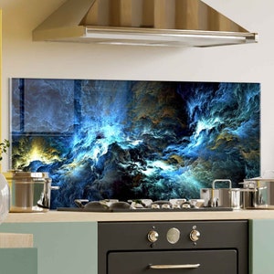 Dosseret de cuisine, couverture arrière de cuisinière, dosseret de poêle en verre trempé, décor de cuisine, couverture supérieure de cuisinière, cadeau de pendaison de crémaillère, planche à découper