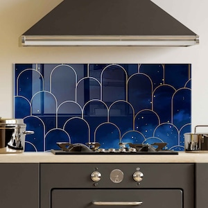 Panneau de dosseret de poêle en verre trempé, couverture arrière de poêle, décor de cuisine, couverture supérieure de cuisinière, tuile de dosseret de cuisine, planche à découper et à nouilles