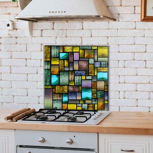 Dosseret de cuisine, Couvercle arrière de cuisinière, Dosseret de poêle en verre trempé, Décor de cuisine, Couvercle de cuisinière, Cadeau de pendaison de crémaillère, Planche à découper