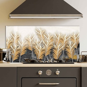 Panneau de verre pour dosseret de poêle, Décoration murale de cuisine, Couvercle supérieur de cuisinière à gaz, Accessoires de cuisine, Couvercle supérieur de cuisinière, Planche à découper, Décoration d'intérieur