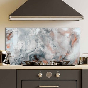 Panneau de verre pour dosseret de cuisinière, décoration murale de cuisine, couverture arrière supérieure de cuisinière, planche à découper, couverture de cuisinière pour gaz, accessoires de cuisine, décoration intérieure