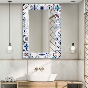 Mirror for Bathroom, Mirror Wall Decor, Entryway Hallway Mirror, Luxury Home Decor, Living Room Mirror, Decorative Mirror on Tempered Glass