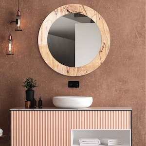 Aesthetic Mirror for Bathroom, Entryway Hallway Mirror, Luxury Home Decor, Living Room Mirror, Decorative Mirror on Tempered Glass