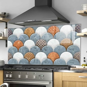 Panneau de verre pour dosseret de cuisinière, décoration murale de cuisine, couverture arrière supérieure de cuisinière, planche à découper, couverture de cuisinière pour gaz, accessoires de cuisine, décoration intérieure
