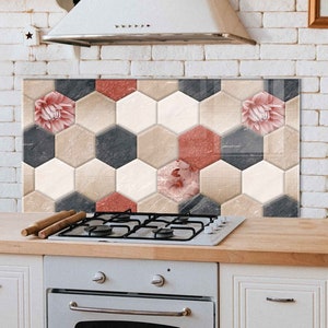 Stove Backsplash Glass Panel, Kitchen Wall Decor, Stove Top Back Cover, Cutting Board, Stove Cover for Gas, Kitchen Accessories, Home Decor