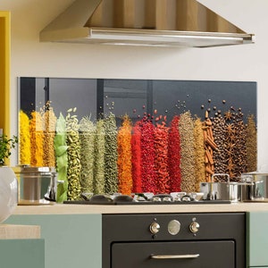 Dosseret de cuisine, couverture arrière de cuisinière, dosseret de poêle en verre trempé, décor de cuisine, couverture supérieure de cuisinière, cadeau de pendaison de crémaillère, planche à découper
