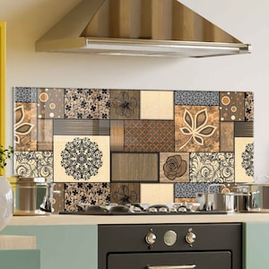 Panneau de verre pour dosseret de poêle, Décoration murale de cuisine, Cache de cuisinière, Planche à découper, Housse de cuisinière à gaz, Accessoires de cuisine, Décoration d'intérieur