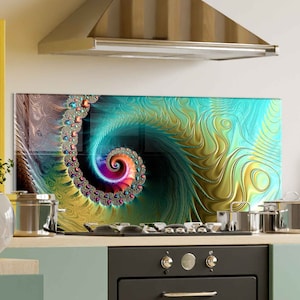 Dosseret de cuisine, couverture arrière de cuisinière, dosseret de poêle en verre trempé, décor de cuisine, couverture supérieure de cuisinière, cadeau de pendaison de crémaillère, planche à découper