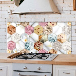 Dosseret de cuisine, couverture arrière de cuisinière, dosseret de poêle en verre trempé, décor de cuisine, couverture supérieure de cuisinière, cadeau de pendaison de crémaillère, planche à découper