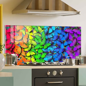Panneau de verre de dosseret de cuisinière, décor mural de cuisine, couvercle arrière de cuisinière, planche à découper, couvercle de cuisinière pour gaz, accessoires de cuisine, décoration intérieure