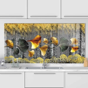 Décoration murale de cuisine, panneau de verre pour dosseret de cuisinière, couverture arrière supérieure de cuisinière, planche à découper, couverture de cuisinière pour gaz, accessoires de cuisine, décoration intérieure