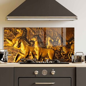 Dosseret de cuisine, Couvercle arrière de cuisinière, Dosseret de poêle en verre trempé, Décor de cuisine, Couvercle de cuisinière, Cadeau de pendaison de crémaillère, Planche à découper