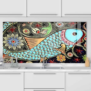 Dosseret de cuisine, couverture arrière de cuisinière, dosseret de poêle en verre trempé, décoration de cuisine, couverture de dessus de cuisinière, cadeau de pendaison de crémaillère, planche à découper