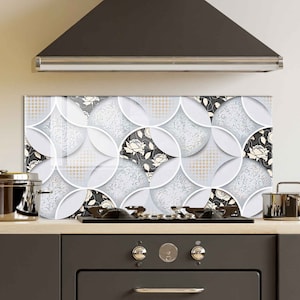 Dosseret de cuisine, couvercle arrière de poêle, dosseret de poêle en verre trempé, décor de cuisine, couvercle supérieur de cuisinière, cadeau de pendaison de crémaillère, planche à découper