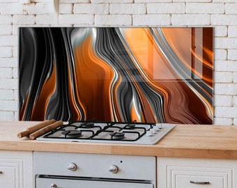 Dedeco - Pannello da cucina con motivo V2 in cemento - 220 x 60 cm alluminio, al