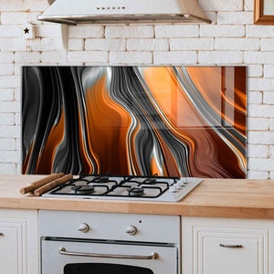 Dosseret de cuisine, couvercle arrière de cuisinière, dosseret de poêle en verre trempé, décor de cuisine, couvercle de cuisinière, cadeau de pendaison de crémaillère, cadeau pour elle