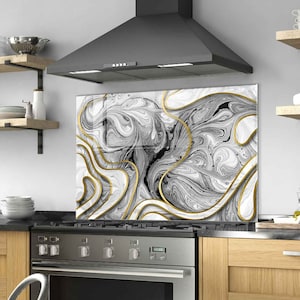 Panneau de dosseret de poêle en verre trempé, couverture arrière de cuisinière, décor de cuisine, couvercle de cuisinière, tuile de dosseret de cuisine, hachage et planche de nouilles