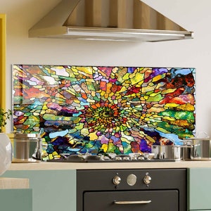 Dosseret de cuisine, couvercle arrière de poêle, dosseret de poêle en verre trempé, décor de cuisine, couvercle supérieur de cuisinière, cadeau de pendaison de crémaillère, planche à découper