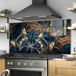 Panneau de dosseret de poêle en verre trempé, couverture arrière de poêle, décor de cuisine, couverture supérieure de cuisinière, tuile de dosseret de cuisine, planche à découper et à nouilles