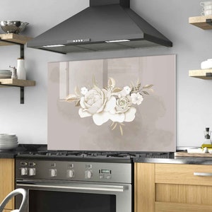 Panneau de dosseret de poêle en verre trempé, couvercle arrière de poêle, décor de cuisine, couvercle supérieur de cuisinière, carrelage de dosseret de cuisine, planche à découper et à nouilles