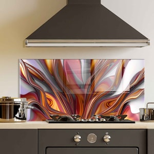 Panneau de dosseret de poêle en verre trempé, couverture arrière de poêle, décoration de cuisine, couvercle de dessus de cuisinière, dosseret de cuisine en carrelage, planche à découper et à nouilles