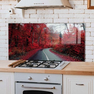 Kitchen Backsplash, Stove Back Cover, Tempered Glass Stove Backsplash, Kitchen Decor, Stove Top Cover, Housewarming Gift, Cutting Board