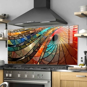 Dosseret de cuisine, Couvercle arrière de cuisinière, Dosseret de poêle en verre trempé, Décor de cuisine, Couvercle de cuisinière, Cadeau de pendaison de crémaillère, Planche à découper