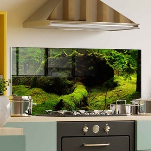 Dosseret de cuisine, couvercle arrière de cuisinière, dosseret de poêle en verre trempé, décor de cuisine, couvercle de cuisinière, cadeau de pendaison de crémaillère, cadeau pour elle
