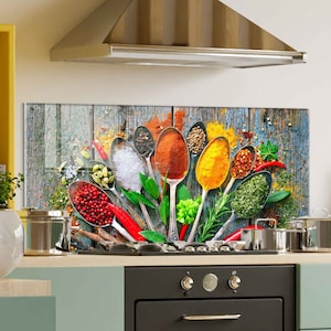 Dosseret de cuisine, couverture arrière de cuisinière, dosseret de poêle en verre trempé, décoration de cuisine, couverture de dessus de cuisinière, cadeau de pendaison de crémaillère, planche à découper