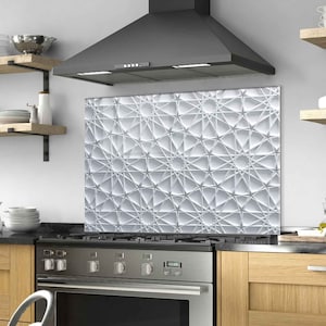 Panneau de dosseret de poêle en verre trempé, couverture arrière de poêle, décoration de cuisine, couvercle de dessus de cuisinière, dosseret de cuisine en carrelage, planche à découper et à nouilles