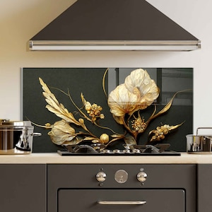 Kitchen Backsplash, Kitchen Wall Decor, Tempered Glass Stove Backsplash Panel, Stove Back Cover, Stove Top Cover,  Chopping and Noodle Board