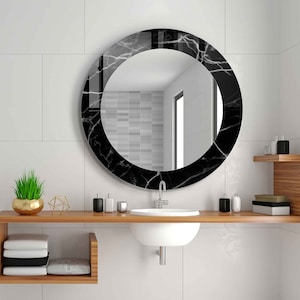 Aesthetic Mirror for Bathroom, Entryway Hallway Mirror, Luxury Home Decor, Living Room Mirror, Decorative Mirror on Tempered Glass