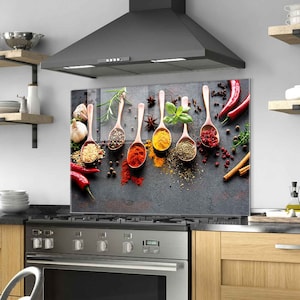 Panneau de dosseret de poêle en verre trempé, couverture arrière de poêle, décoration de cuisine, couvercle de dessus de cuisinière, dosseret de cuisine en carrelage, planche à découper et à nouilles