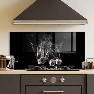 Dosseret de cuisine, Couvercle arrière de cuisinière, Dosseret de poêle en verre trempé, Décor de cuisine, Couvercle de cuisinière, Cadeau de pendaison de crémaillère, Planche à découper